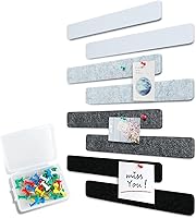 Vista 10 de Barra de fieltro de 13 x 2 pulgadas, paquete de 8 tiras para tablón de anuncios con 40 pasadores de empuje, tableros de notas de oficina en casa