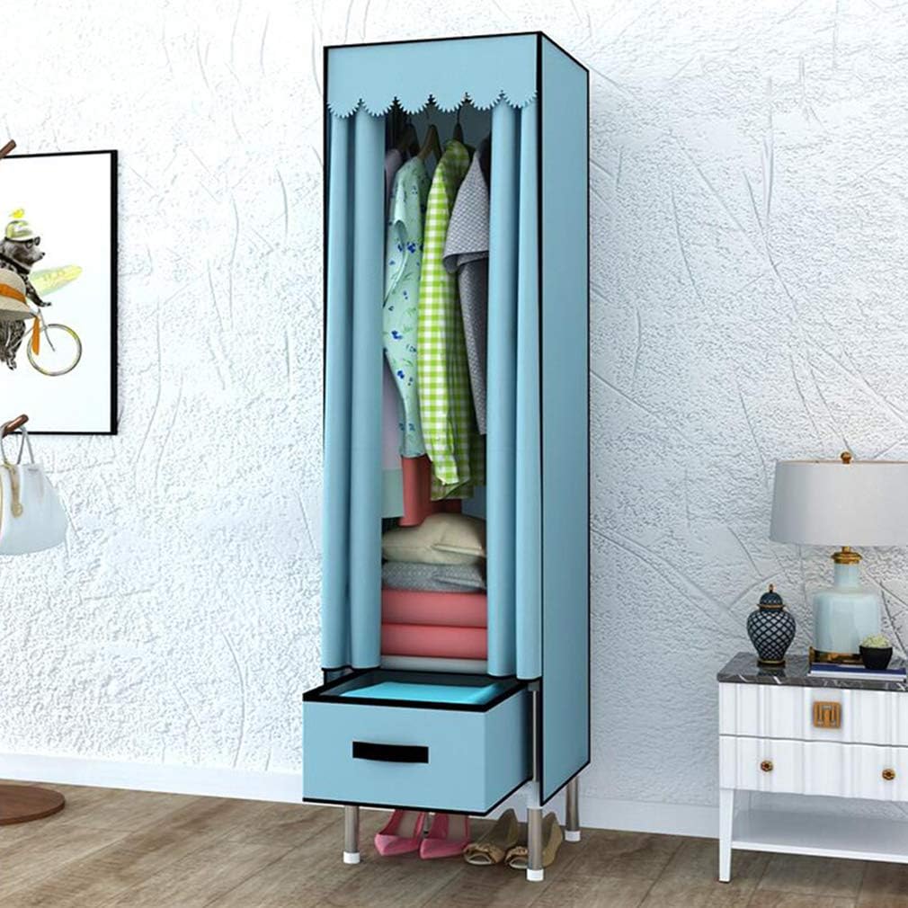 Cloth Wardrobe Clothes Closet, Portable Closet Wardrobe Storage Closet Standing Closet Fabric Cabinet Portable Wardrobe,Blue_39x45x165cm