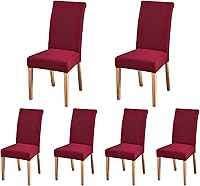 Vista 11 de SoulFeel Juego de 4 fundas para sillas de celosía, extraíbles y lavables, elásticas de elastano jacquard Parsons para silla de comedor, fundas