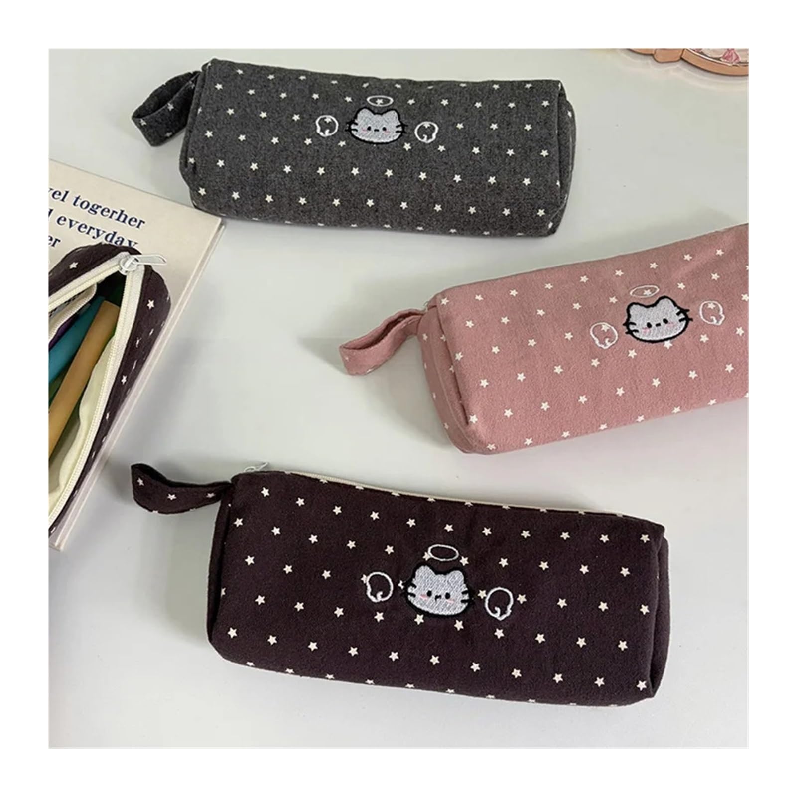 Astuccio con stampa gatto for studenti | Stile Ins, custodia multiuso for trucchi/cancelleria, portatile, regalo for il rientro a scuola(S1)