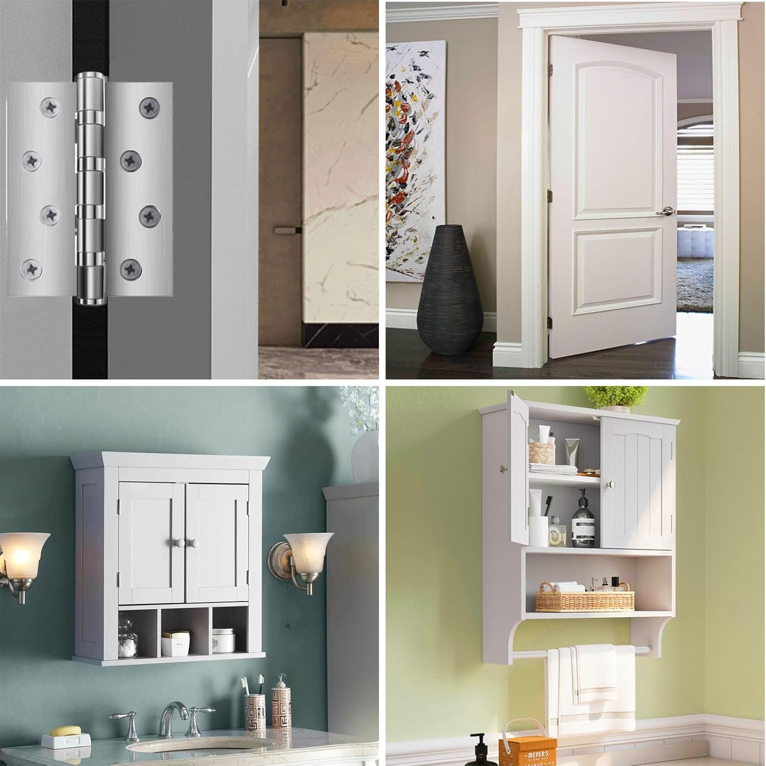 304 cerniere in acciaio inox, 4 pezzi, cerniera pieghevole in acciaio inox, 75 x 100 mm, cerniera per porta ad alte prestazioni con 32 viti, può essere utilizzata in interni ed esterni di porte