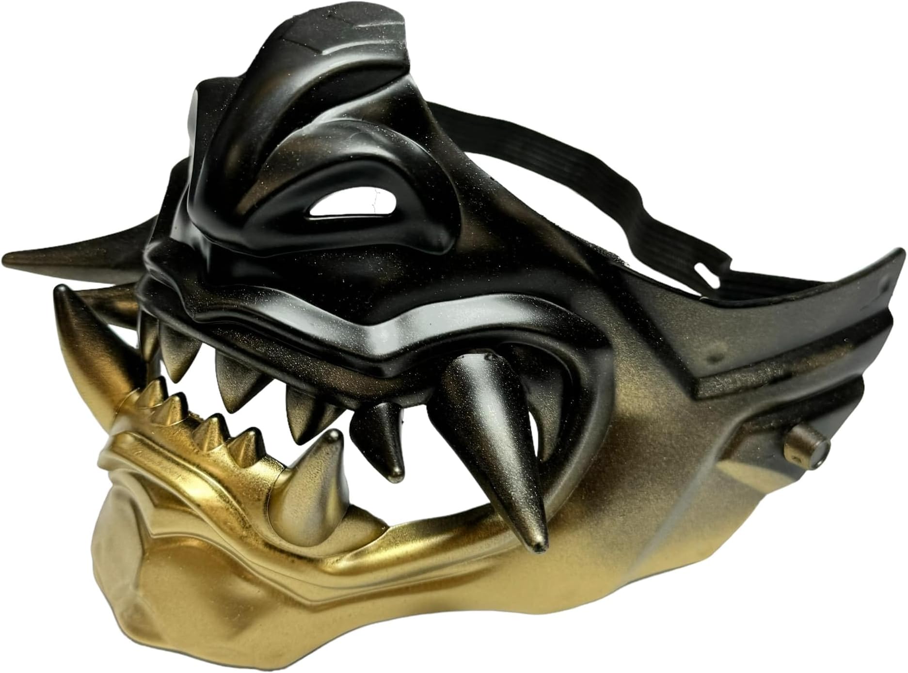 Japanese Monster Hannya Mask Demon Oni Samurai Half Face Shield (Black), One size fit most…