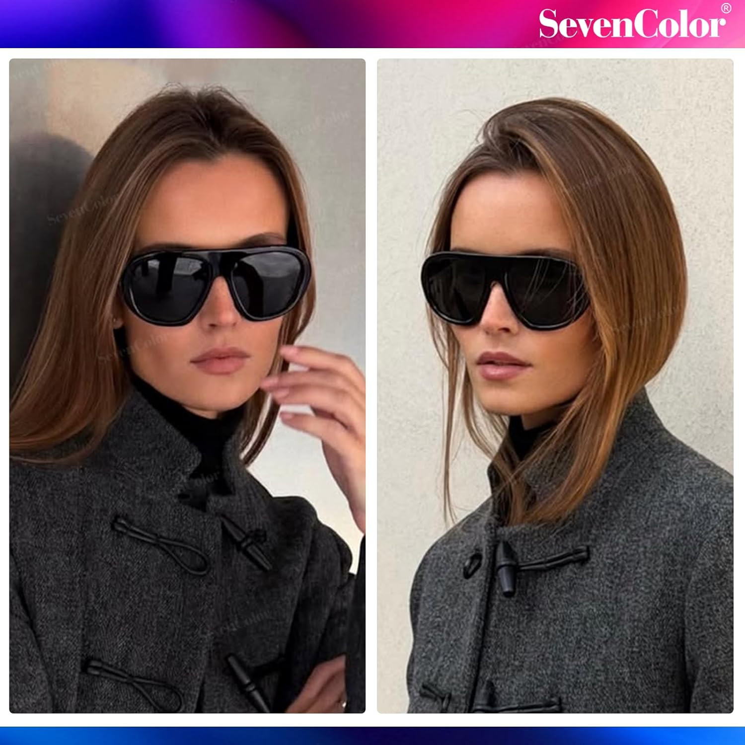 Trendy Oversized Aviator Sunglasses for Women Men Big Retro Round Sun Glasses 70s Vintage Shades - Image 3
