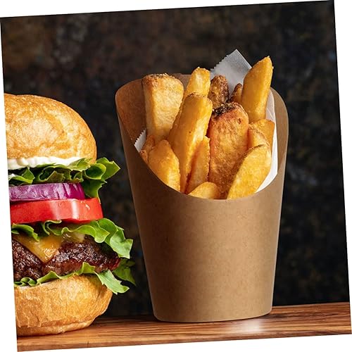 Miniatura 6 de HEALLILY 50 Uds. Taza de helado de papel para alimentos Conos de charcutería de alimentos de gofres de papel para palomitas de maíz, tazas de