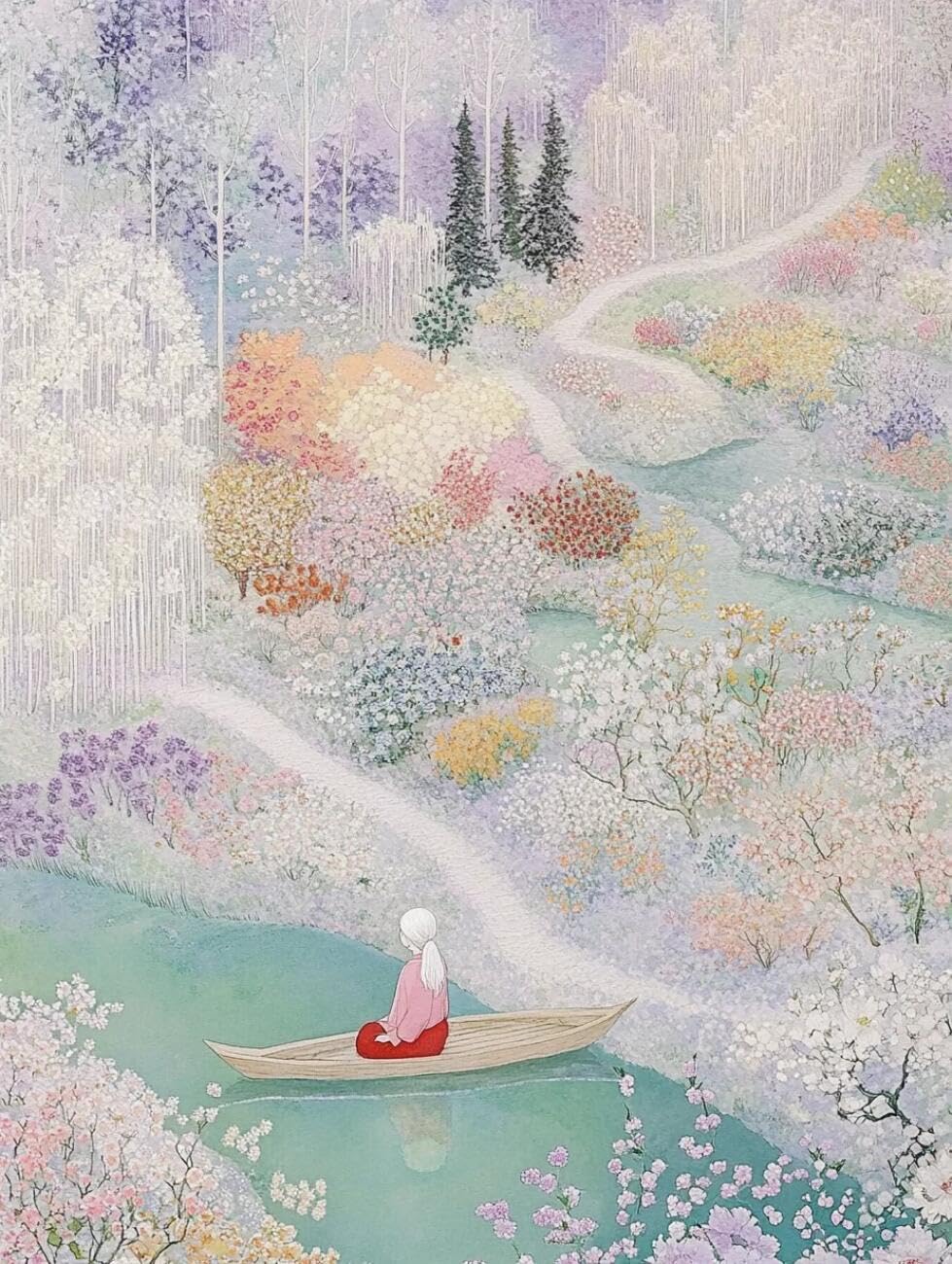 Rqwybcaxn Bead Embroidery Kits Anime Mountain Forest 40x50cm