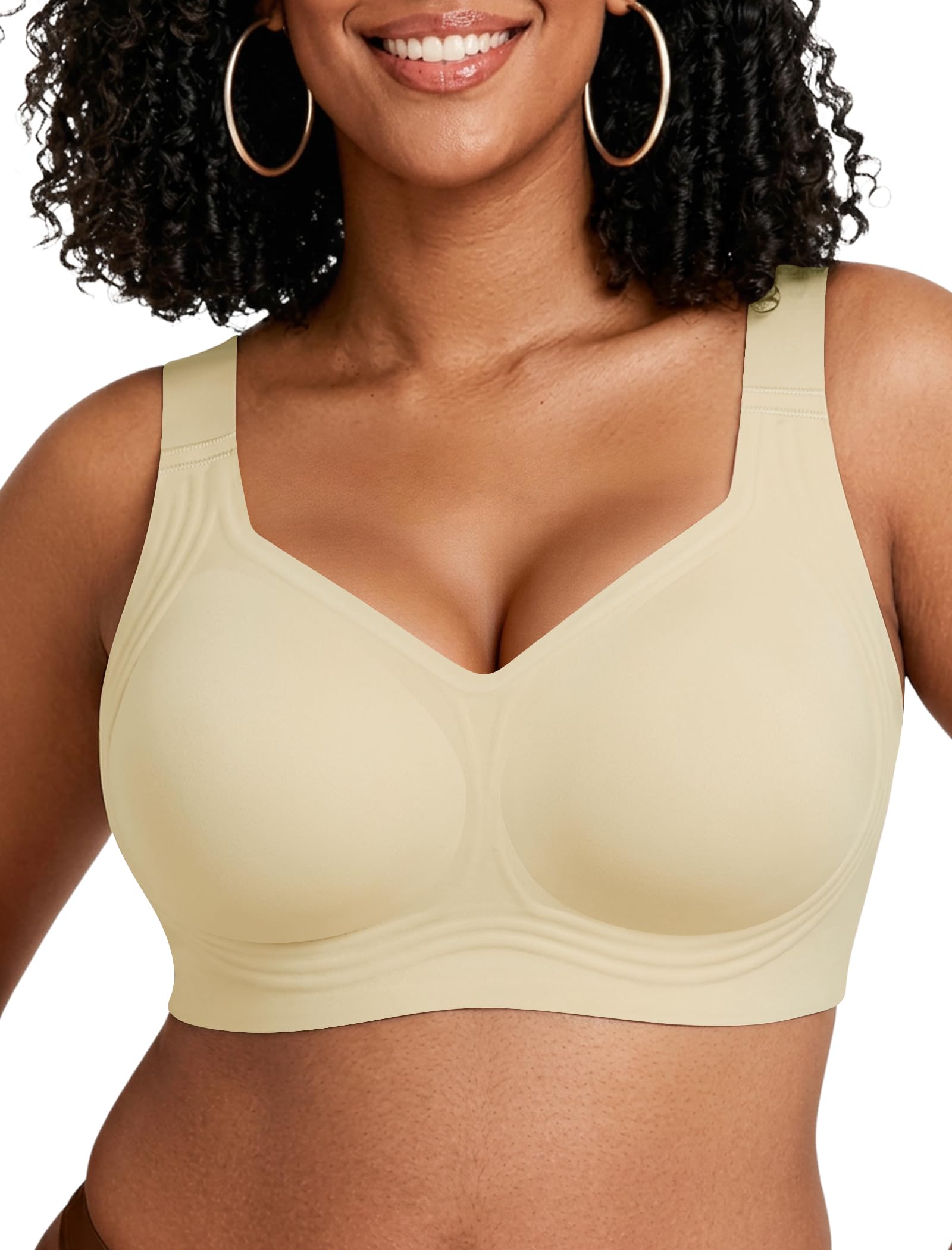 Jelly Wireless Bra for Women Plus Size Full Coverage Minimizer