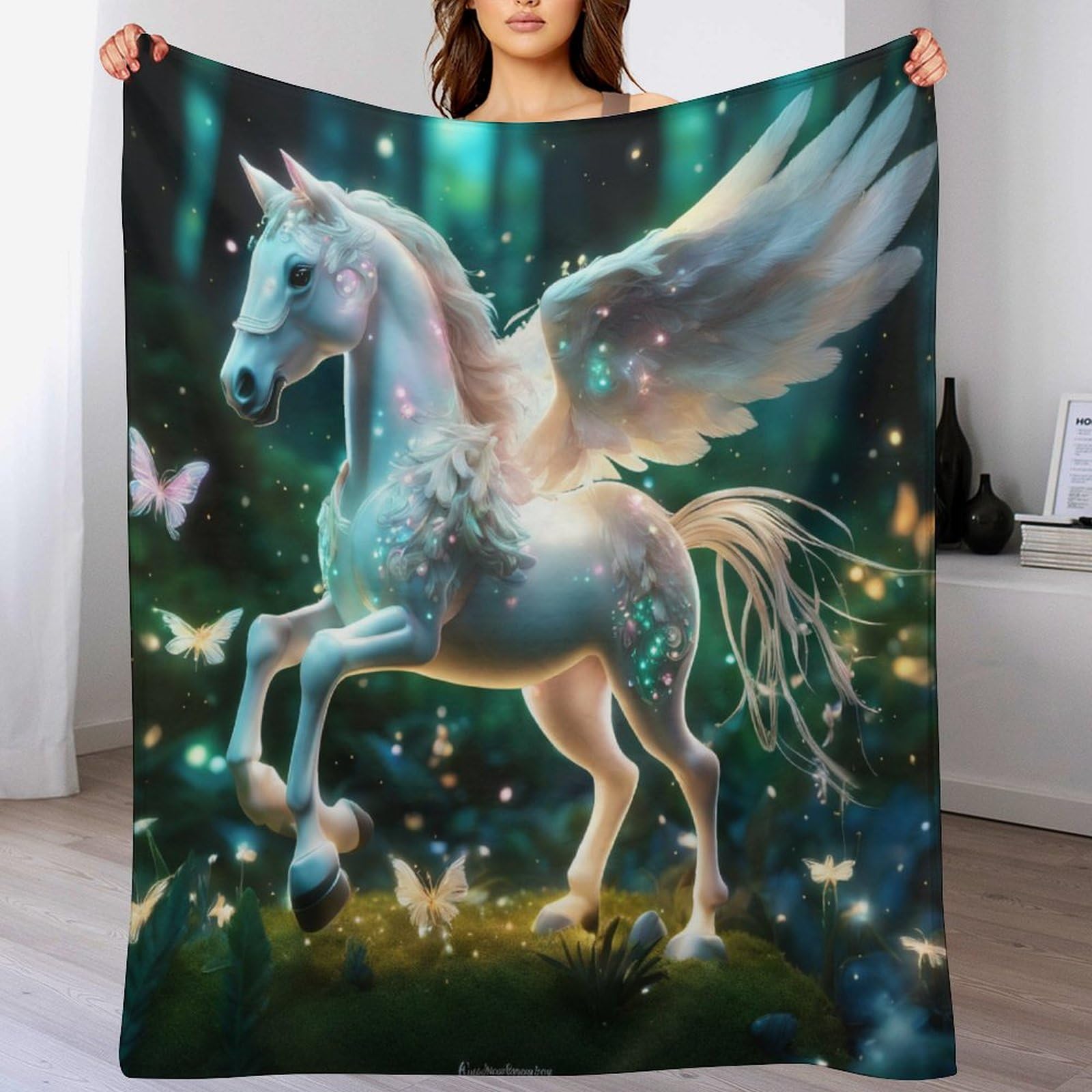 Couverture cheval impression numérique plaid flanelle enfant et adulte 100x130