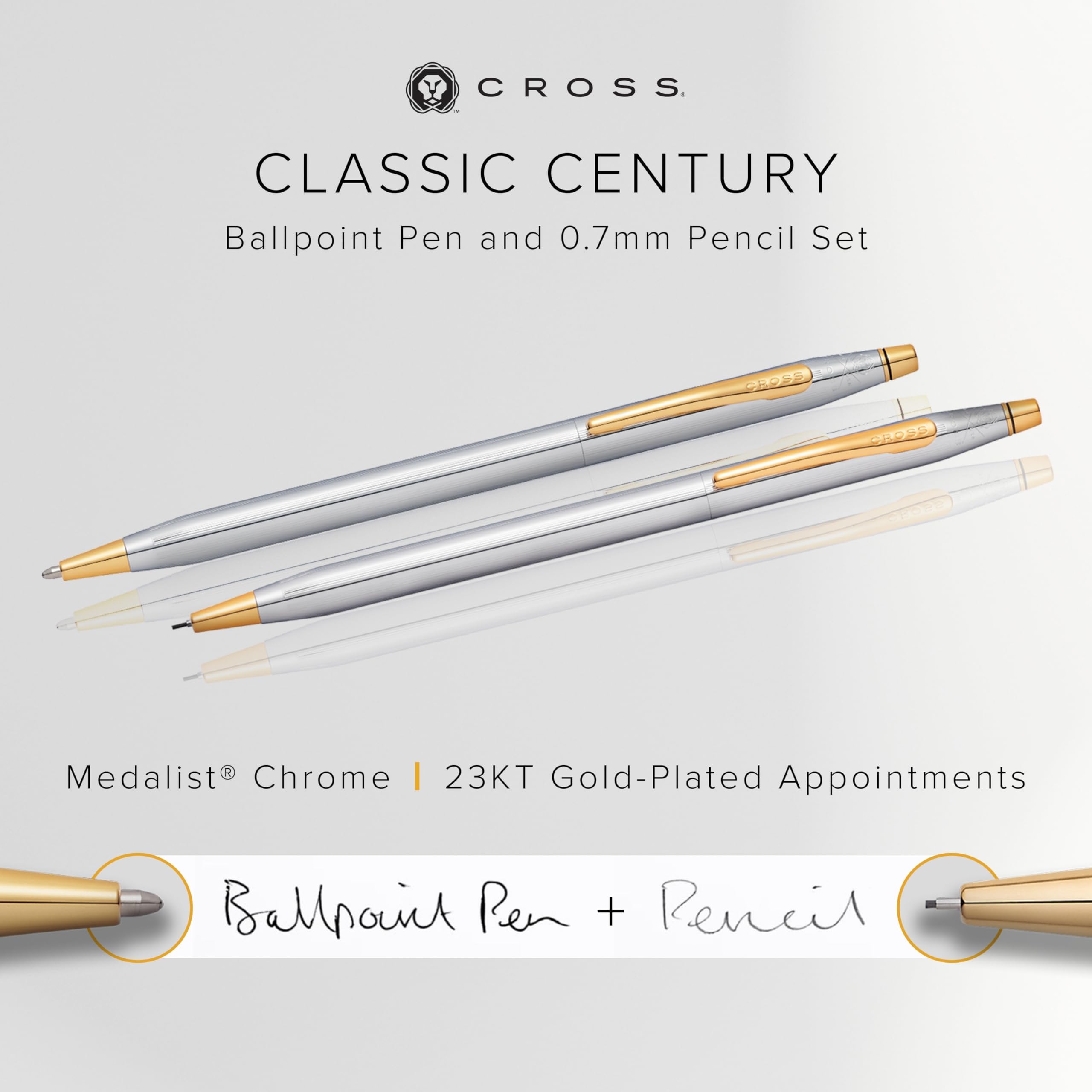 Cross Classic Century Refillable Pen Pencil Gift Set Presented in a Luxury Gift Box - Medium Point Black — view 2