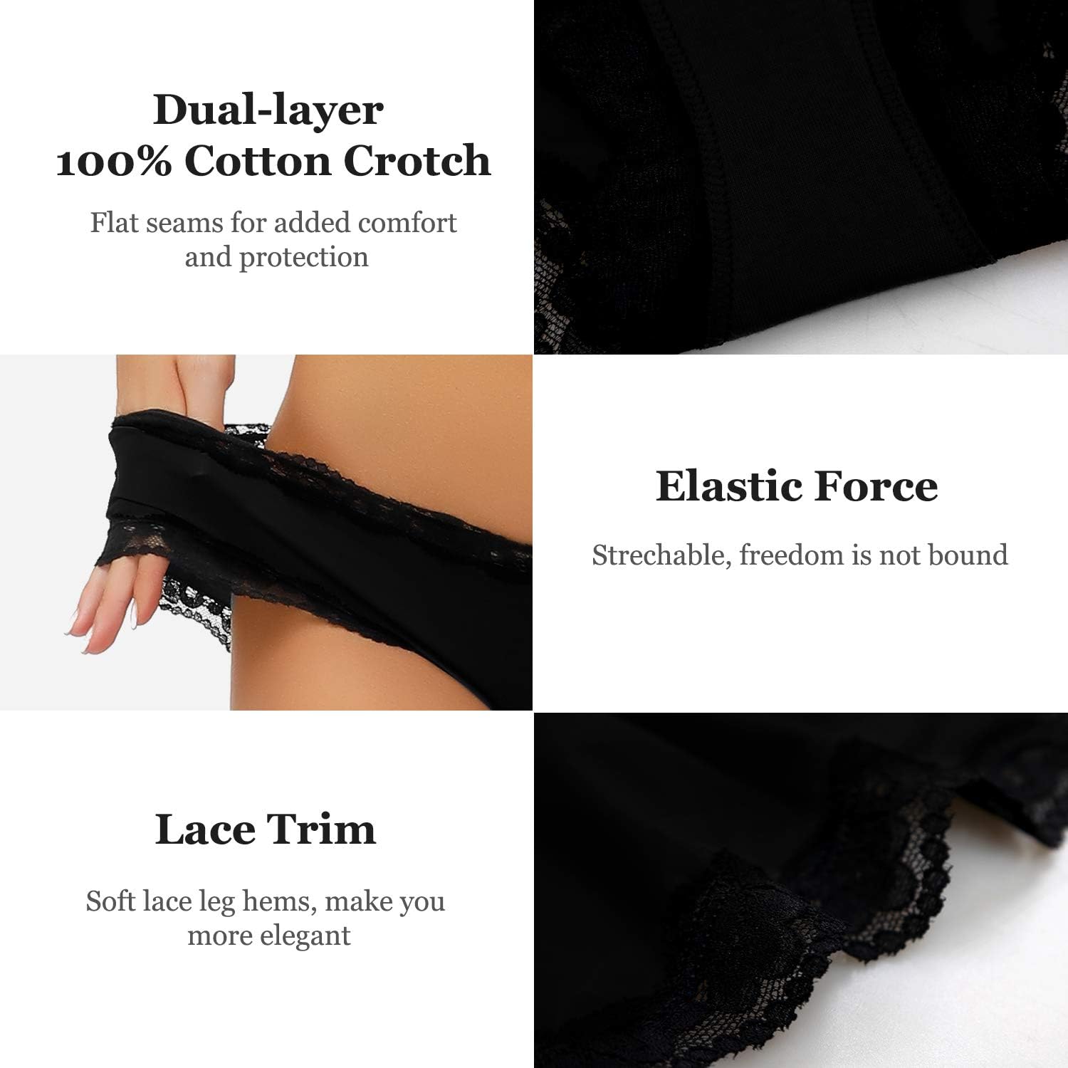 ADOVAKKER Women's Underwear Low Rise Lady Micro Smooth Breathable Briefs Hipster Panties Multipack Printing J-S1 - Image 4