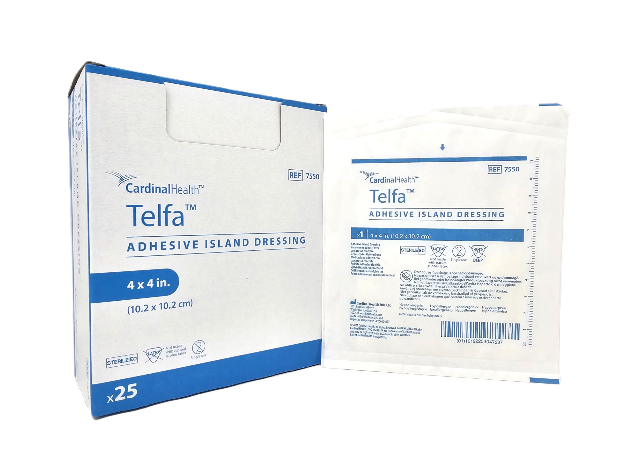 Amazon.com: 7550 Dressing Telfa Island Wound Lf Str Gauze 4X4