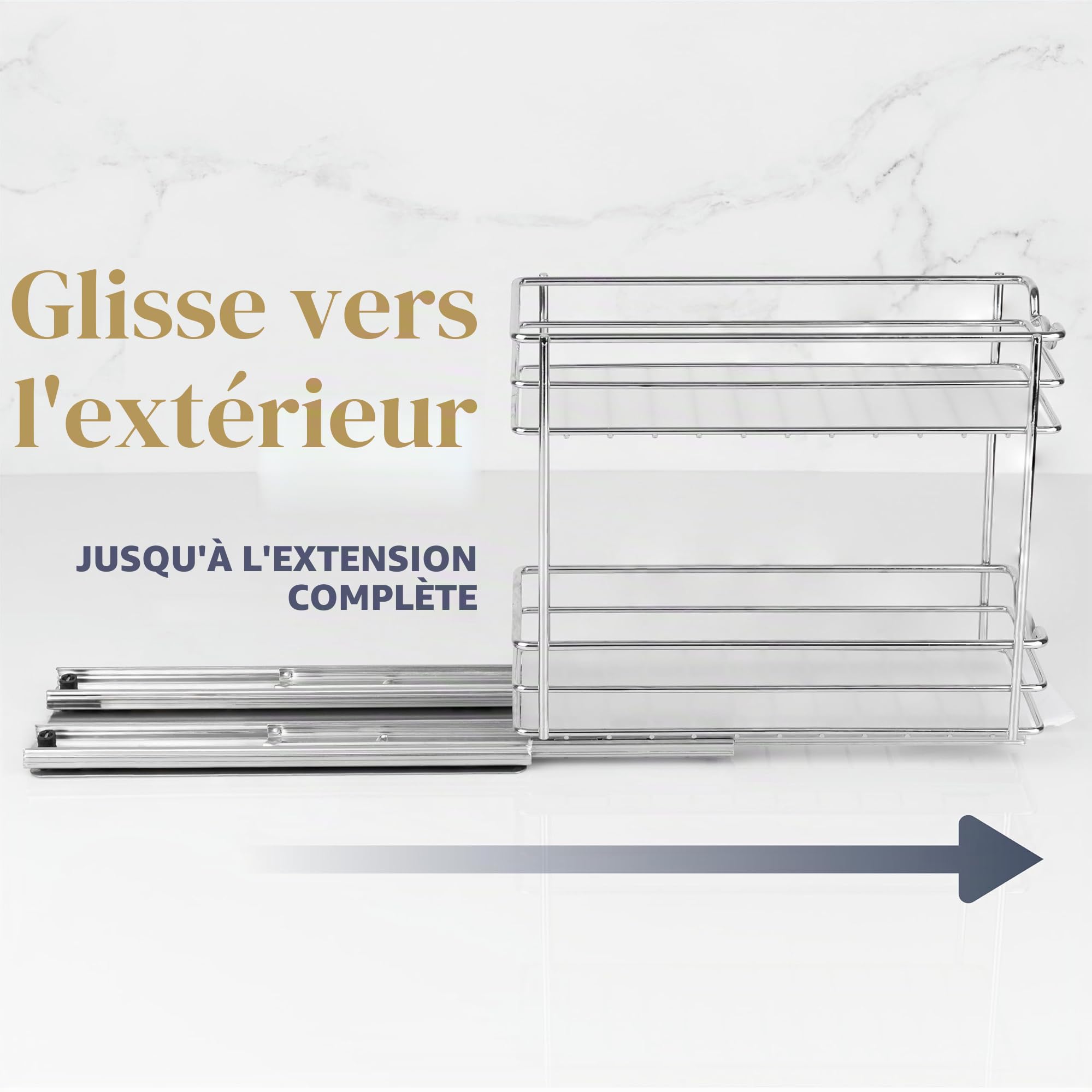 HOLDN’ STORAGE Étagère à épices pour armoire, robuste – Étagère à épices amovible – Organisation des épices 11,4 cm L x 26,4 cm P x 22,4 cm H – Étagères à épices pour armoires intérieures et