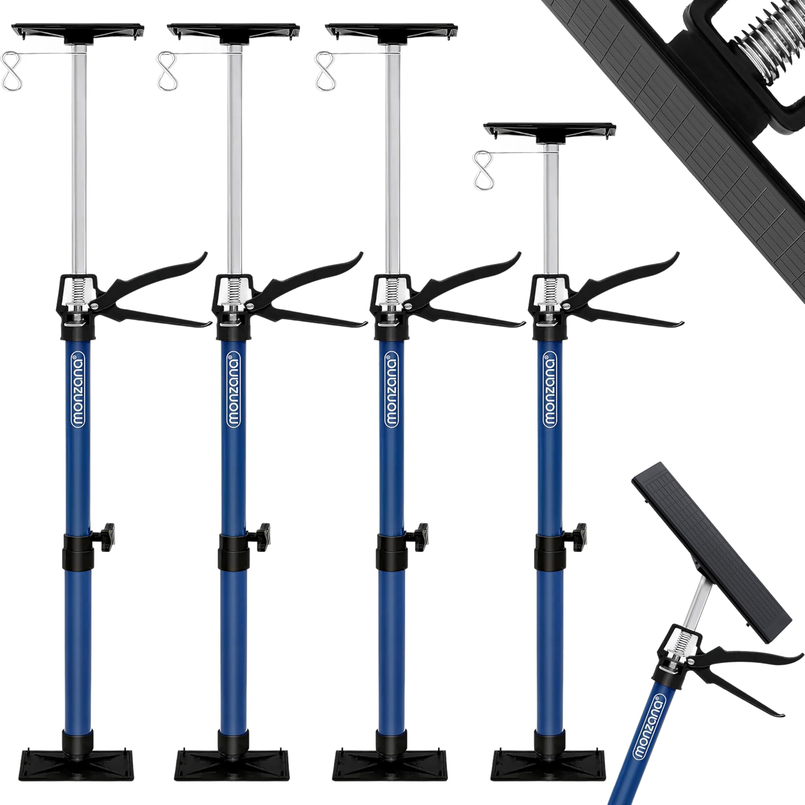 MONZANA® Telescopic Plasterboard Support Props Set of 4 - Heavy Duty Drywall Home Improvement Tools for Plasterboard Fixing and Plaster Board Dry Wall Ceiling Installation