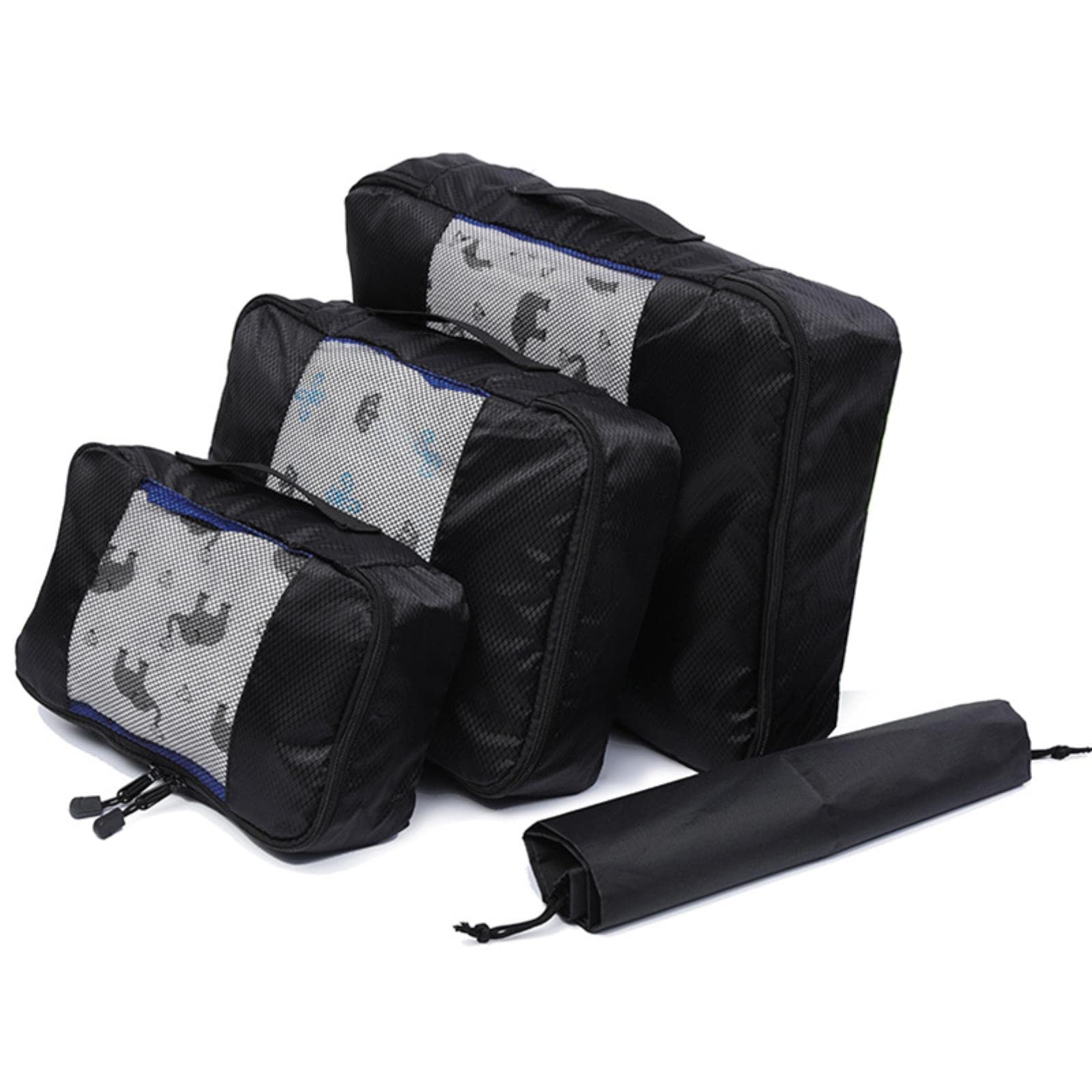 1 szt. Organizer do walizki Pakowanie podróżne Opakowanie z siatki Nylon Oddychający organizer do bagażu Zestaw Organizer na ubrania Worek do przechowywania-szary