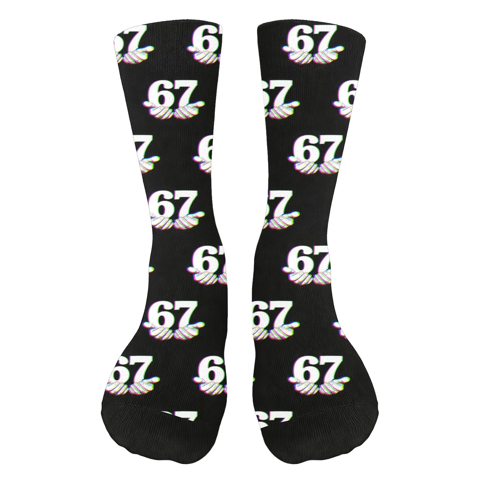 67 Socken Lustige Meme Socken, Six Seven Novelty Socken für Männer Frauen, Unisex 67 Meme Design Strümpfe für Alltag Sport Volleyball Basketball