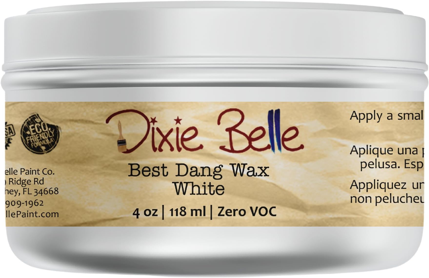 Dixie Belle Paint Company | Best Dang Furniture Wax (4oz, White) | Chalk Paint Protection & Antique Finishing