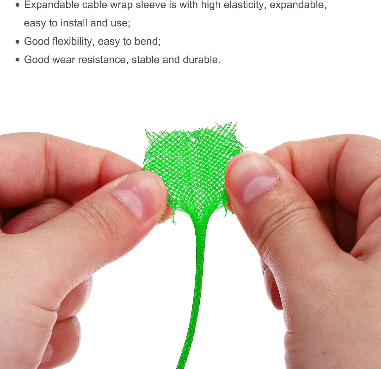 uxcell Expandable Sleeving, 1/4-inch 100ft Cable Sleeve, Green