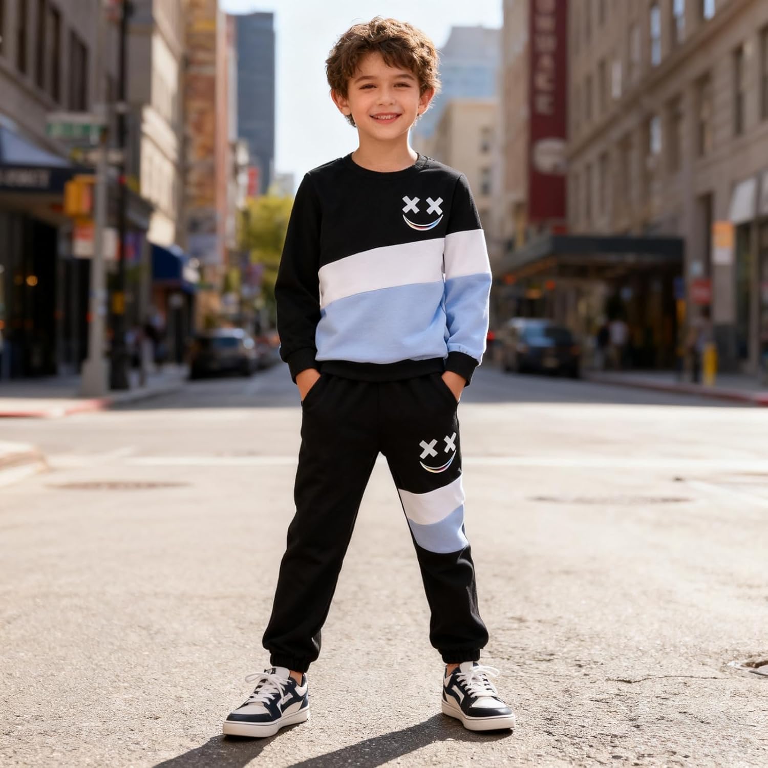 Voxikodex Size 3-12 Years Toddler Boys Clothes 2 Piece Long Sleeve Sweatshirt & Pants Casual Kids Boy Fall Winter Outfits Set - Image 2