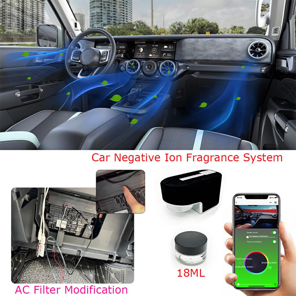 Unvernisal Auto Lufterfrischer System, Luftduft, Negativ Ionen System, Luftionisator, passt in jedes Auto