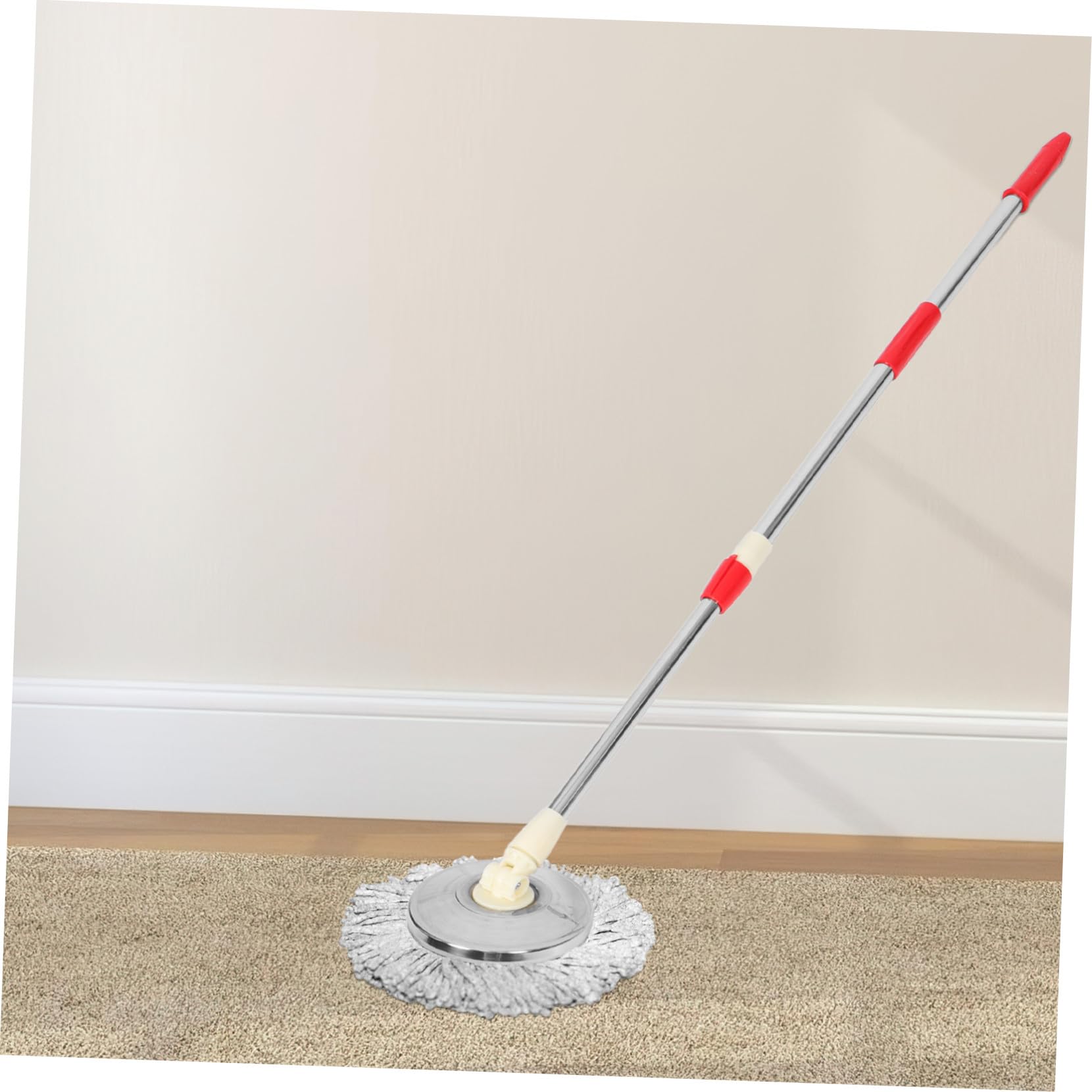 Palo de Fregona de Repuesto Azul Compatible Trapeador Giratorio, Acero Inoxidable y Plástico Resistente, Fácil de Usar para Azulejos y Suelos de Madera
