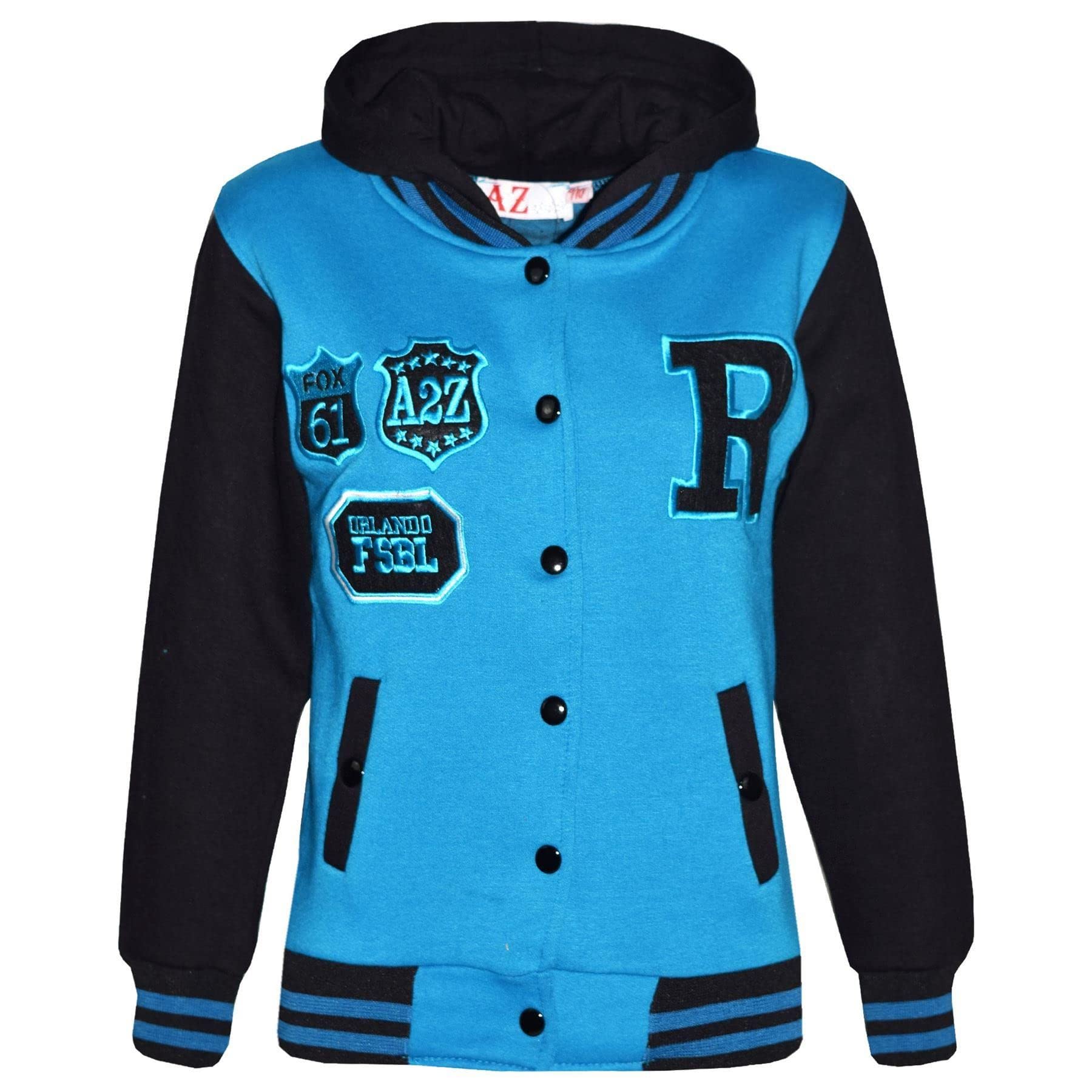 A2Z 4 Kids Unisex Ragazze E Ragazzi Baseball Tuta R Fashion Fox And NYC Felpa Con Cappuccio Giacca Varsity Stile Cappotto Maniche Lunghe Pantaloni Della Tuta Completo Sportivo Bambini Età 2-13 Anni - 3