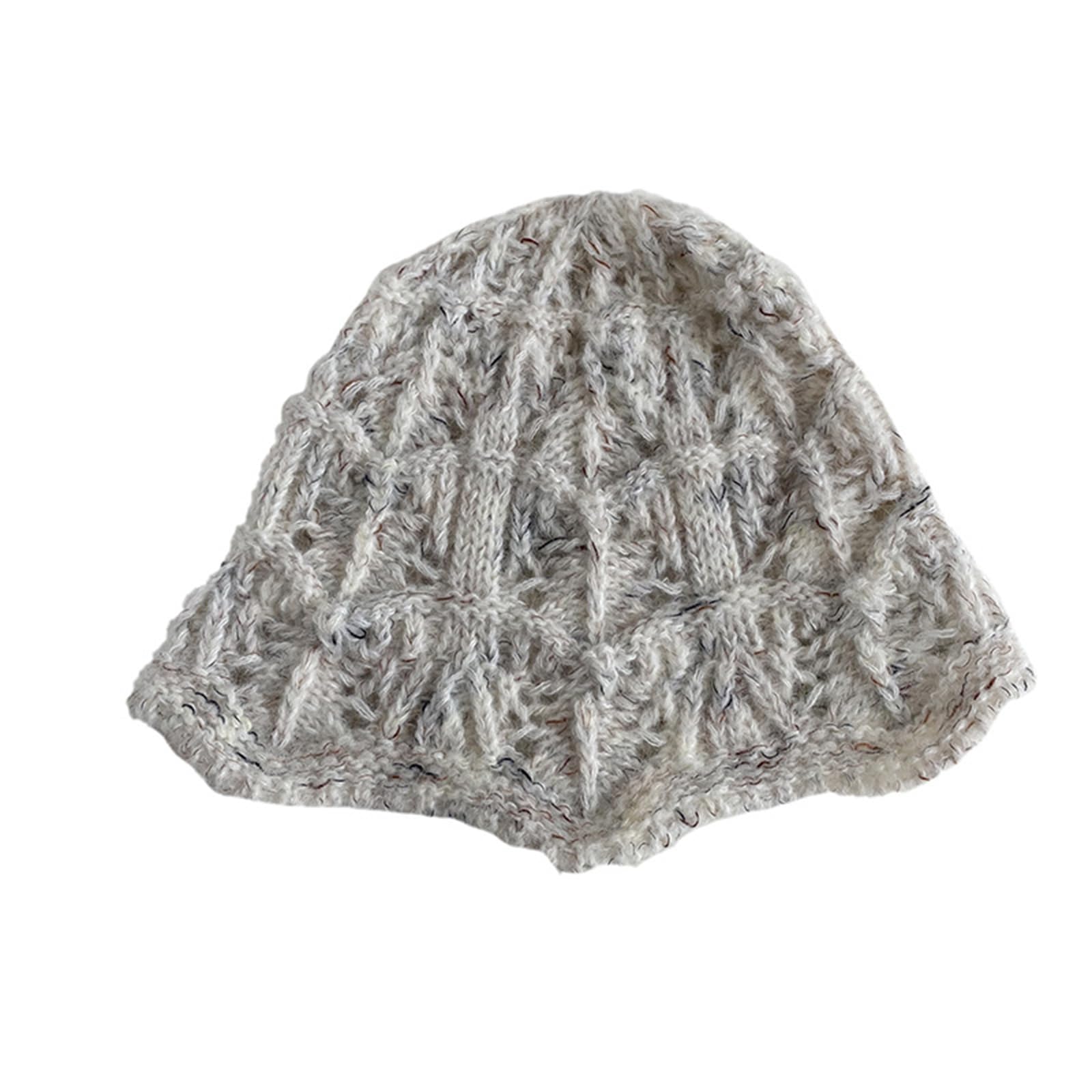 MICFENY Foldable Wide Brimmed Knit Fisherman Hat Crochet Design Foldable Headwear For Women And Girls