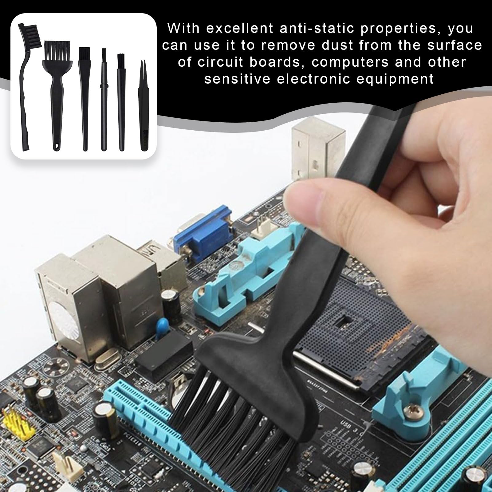 8-tlg. PC Reinigungsset - Antistatische Bürsten Für Tastatur Elektronik