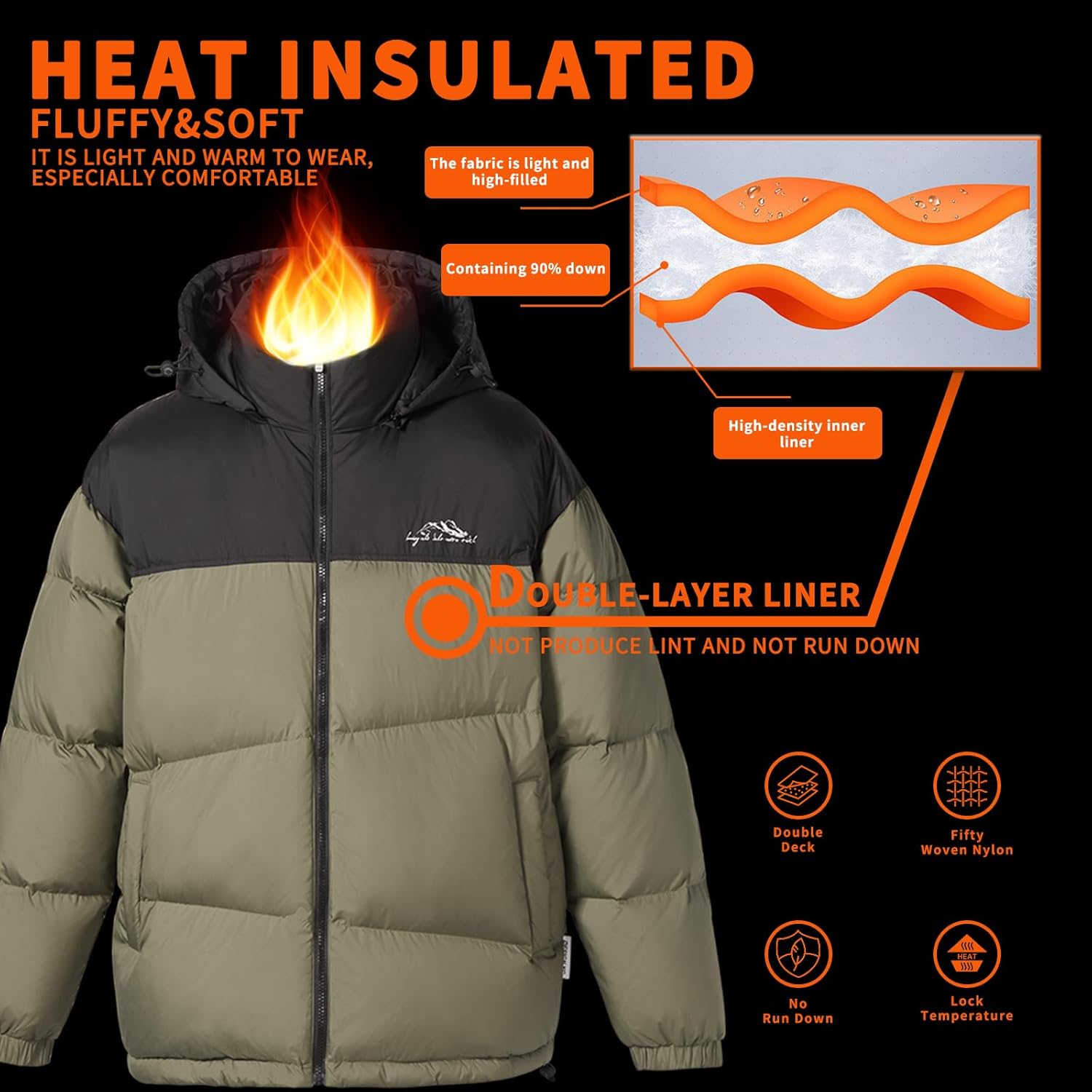 Duck Down Jackets For Men,Mens Puffer Jacket For Cold Protection And Warmth,Hooded Mens Winter Coat,90 White Duck Down - Image 4