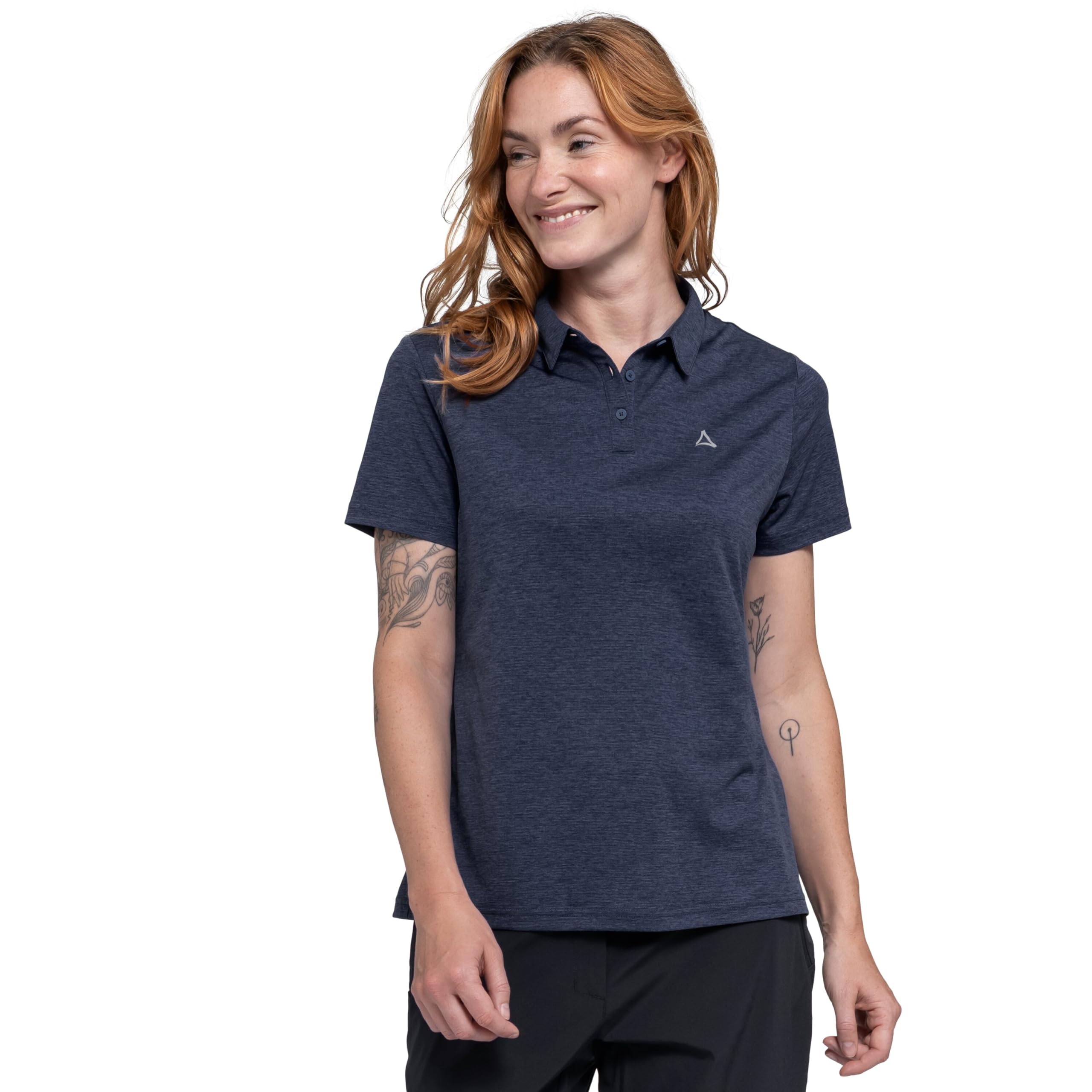 Schöffel Damen CIRC Polo Shirt Tauron L, kreislauffähiges Wandershirt, schnell trocknendes, leichtes Poloshirt mit fast 100 % Recyclingfähigkeit
