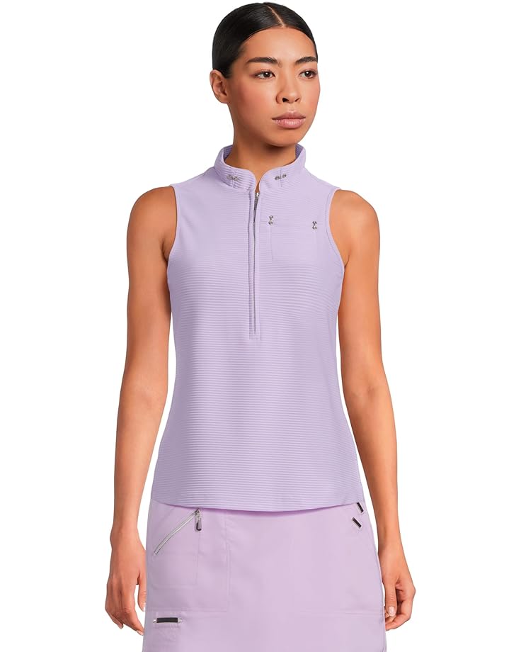 Jamie Sadock Textured Ottoman Solid Sleeveless Polo - Main View