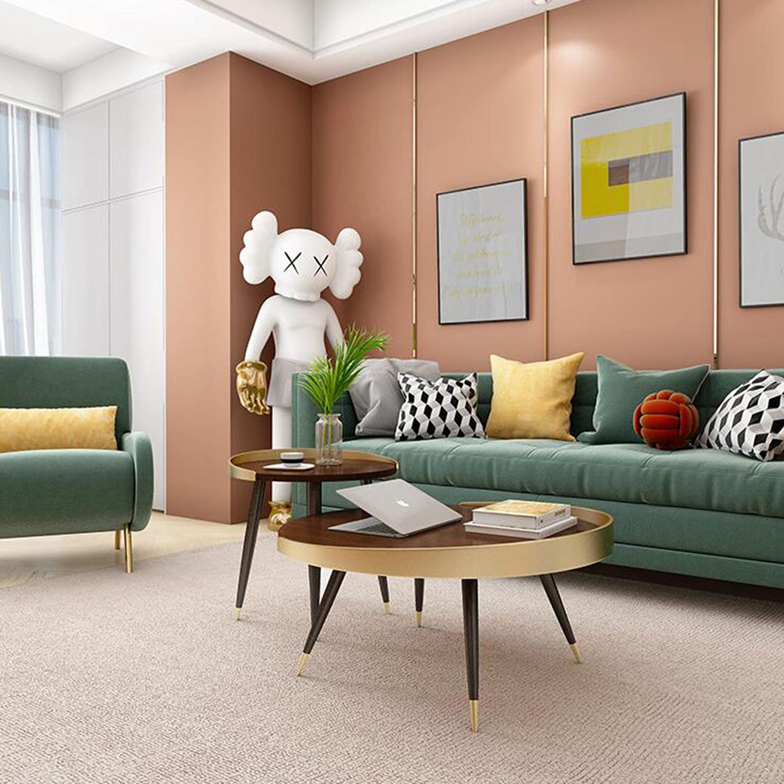 Beistelltisch für Wohnzimmer, Kleiner Couchtisch, runde Akzenttische, Beistelltisch aus Metall, Nachttisch/kleine Tische für Wohnzimmer, Beistelltisch für kleine Räume, 3 Farben (G