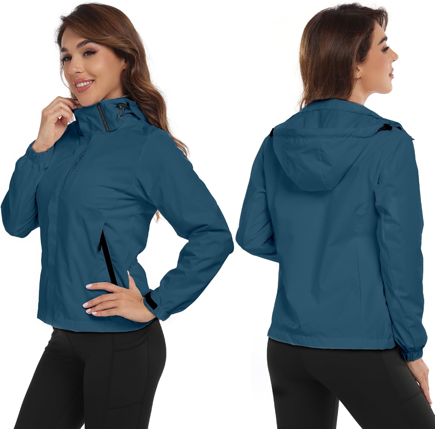 Women's Thin Rain Jacket waterproof Lightweight RainCoat with Hood for Golf Outdoor Hiking Windbreaker S-2XL - Image 5
