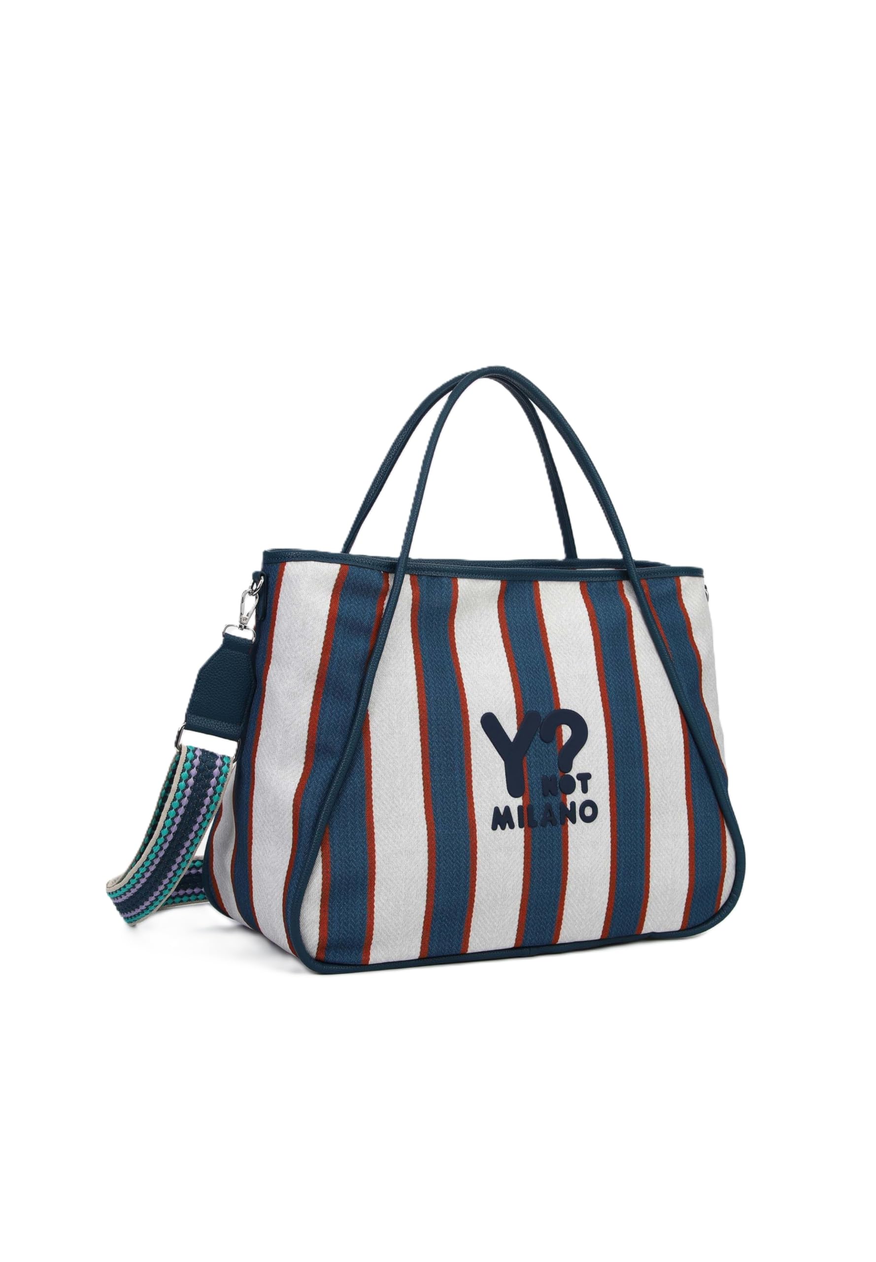 YNOT Borsa Mare Mistral MST002S6, Blu, 100% Nylon, 47x36x17 cm, Doppio Manico, Tracolla Amovibile