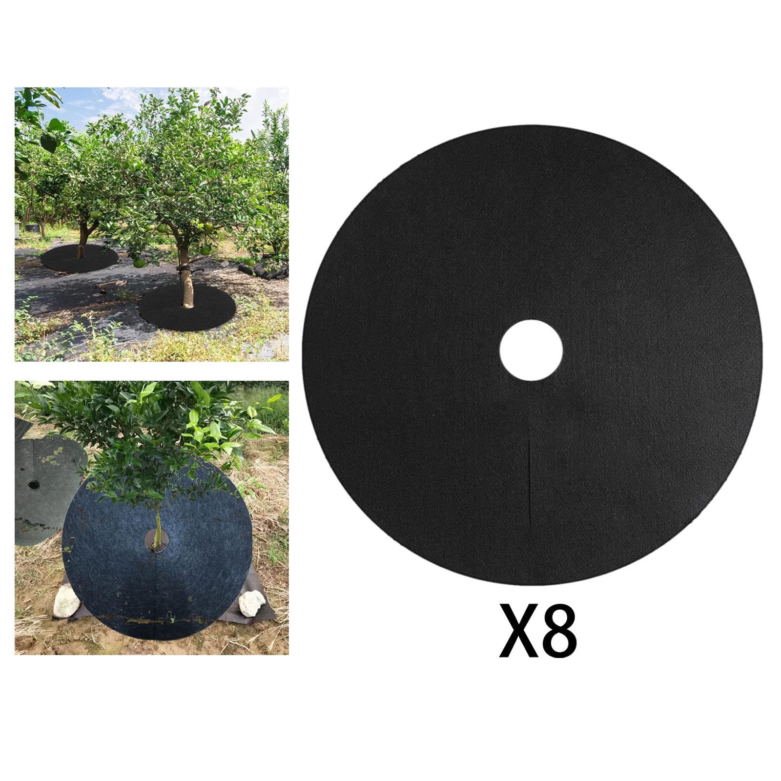 LOR Mulchscheiben für Bäume, Gar Planen, Bodenabdeckung, Lacape-Schutz, atmungsaktiv, rutschfest, 82 cm, Schwarz