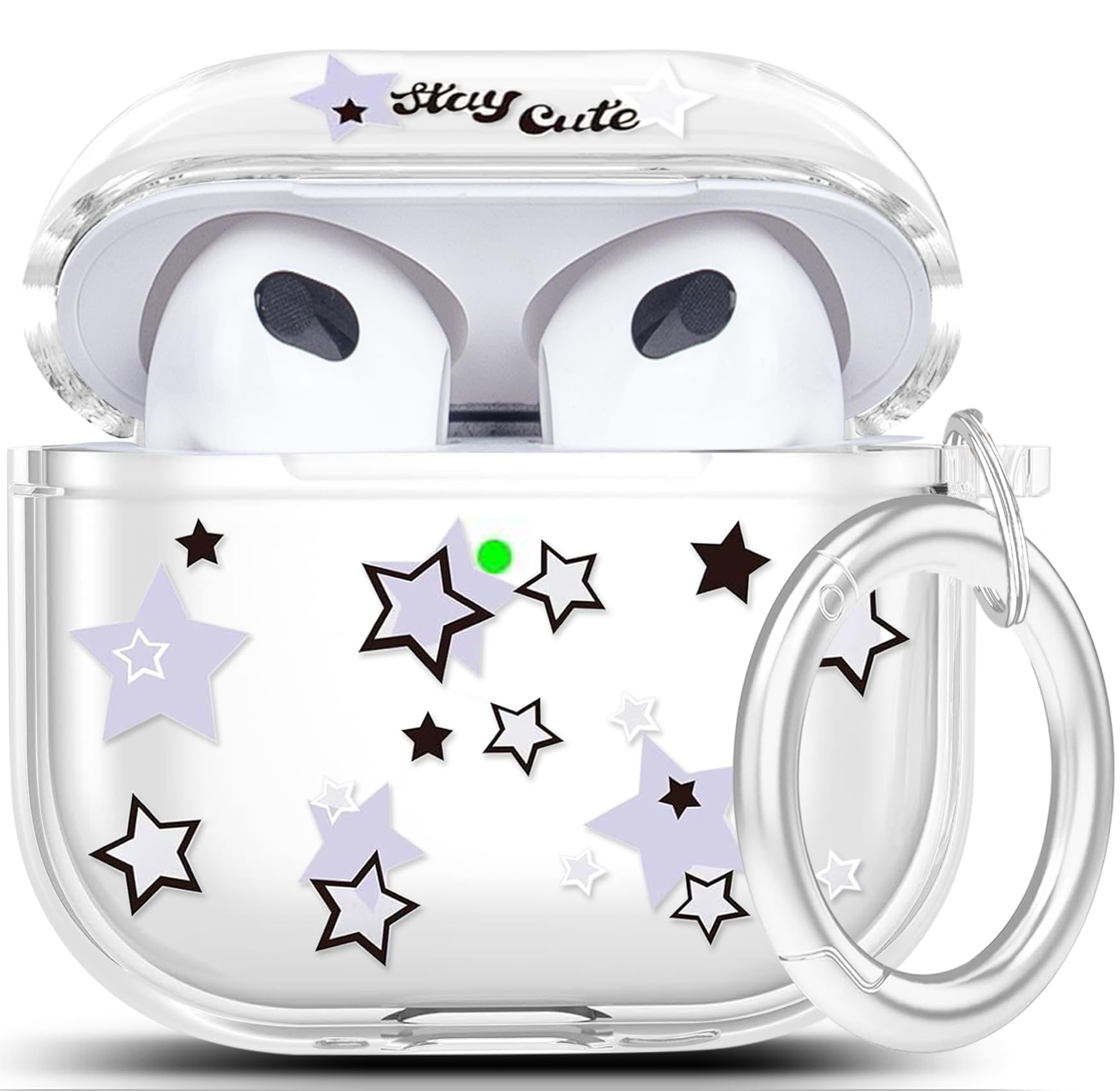 Wonjury Clear Case Compatible with Airpods 3 Case Cover, Wonjury Protective Case Cover with Keychain Compatible with Airpods 3 Generation (2021