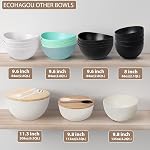 11.3" Extra Large Salad Bowl with Wooden Lid & Servers, 208Oz, Oversized Bamboo Fiber Salad Serving Set with Utensils for Home/Kitchen, Big Lightweight Bowl for Mixing Salad,Fruit,Pasta(Turquoise)