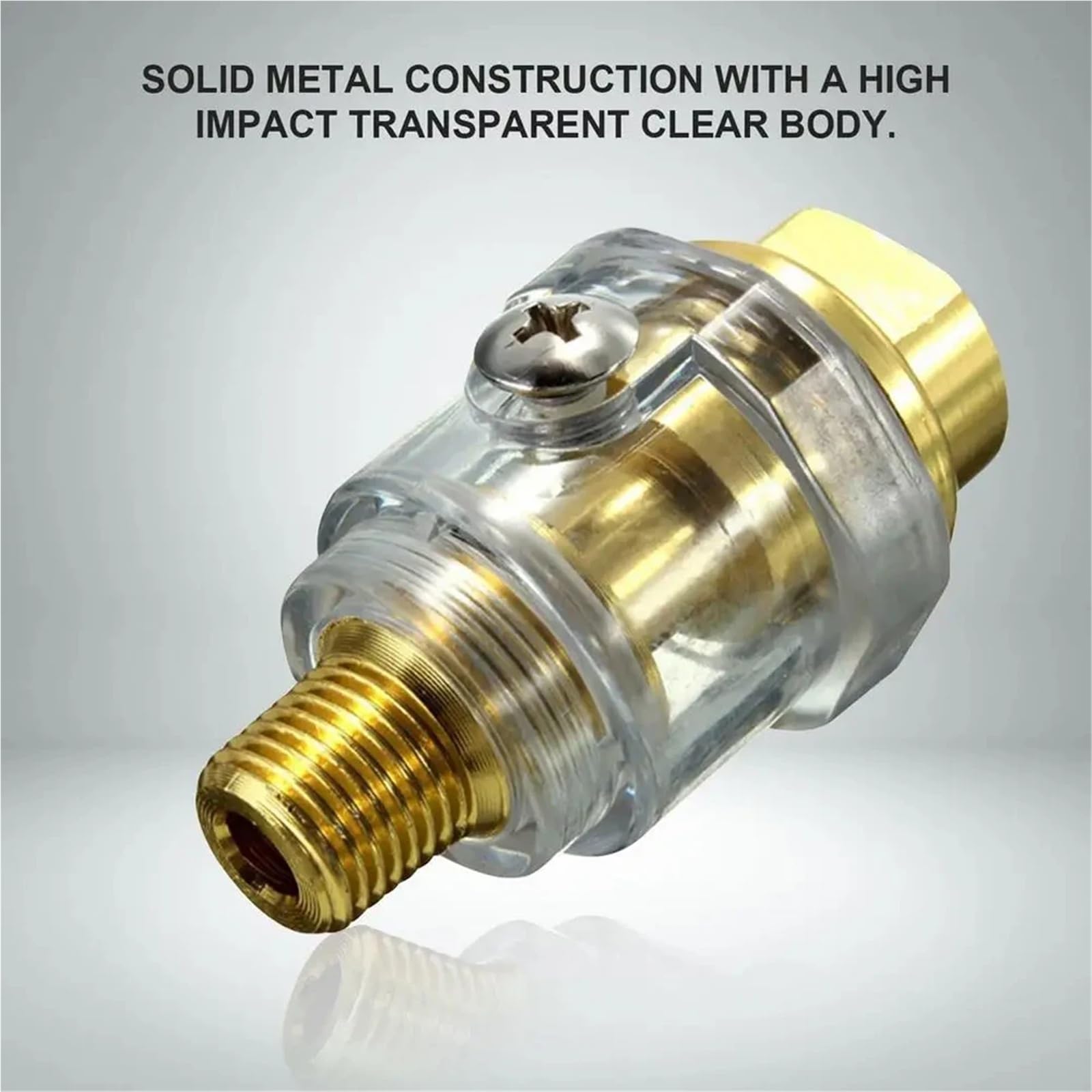 Mini lubrificatore in linea for aria compressa con porta NPT da 1/4" for utensili pneumatici e sistemi di compressione(4 pack)