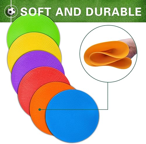 Miniatura 10 de PIKZH Marcadores de punto de polietileno de 9 pulgadas, de goma antideslizante, marcadores de entrenamiento de agilidad, puntos de piso, conos de