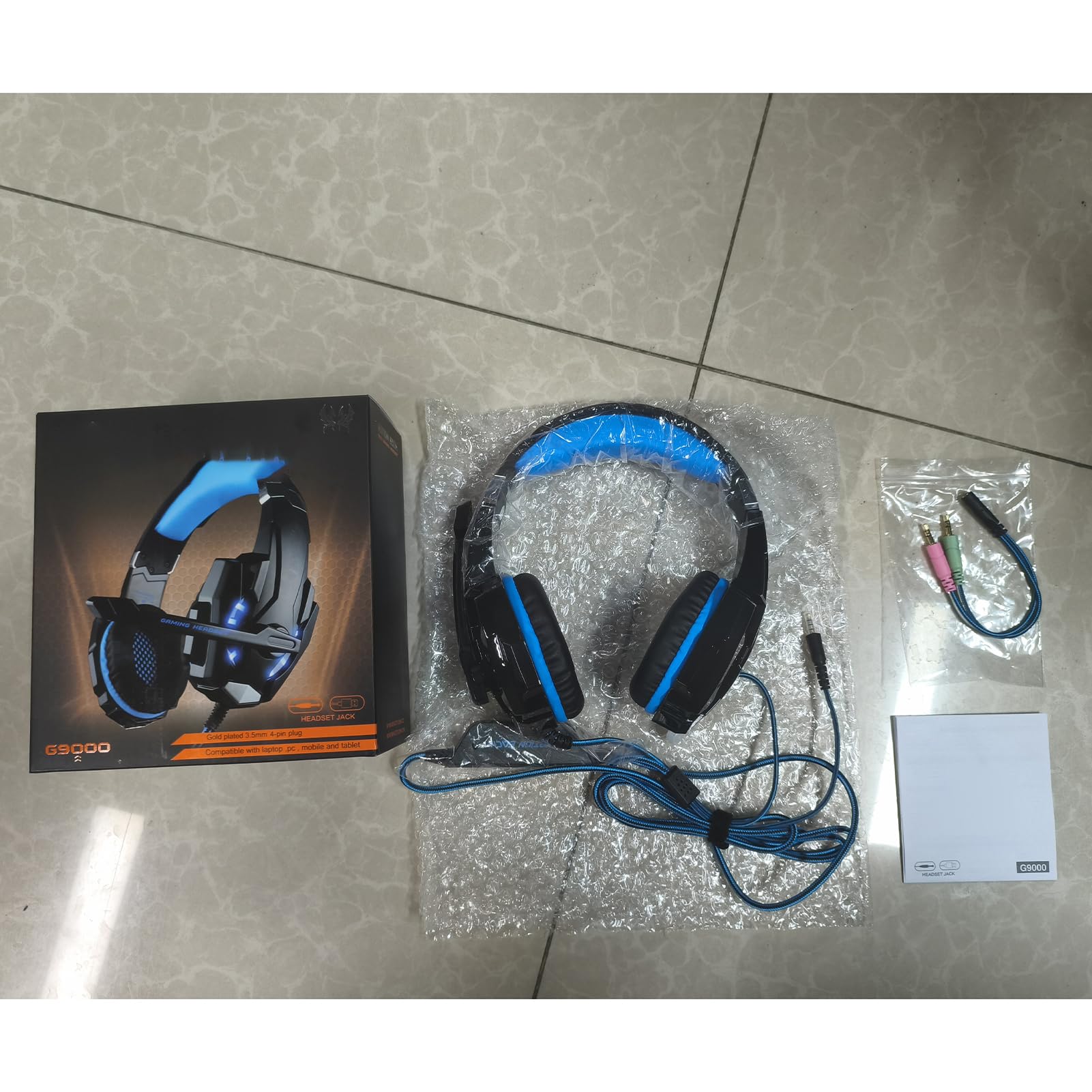 KOTION EACH G9000 Cuffie da Gioco Over-ear con Microfono con Isolamento Acustico per Laptop Desktop, Luce a LED per Un'esperienza di Gioco Coinvolgente (#1)
