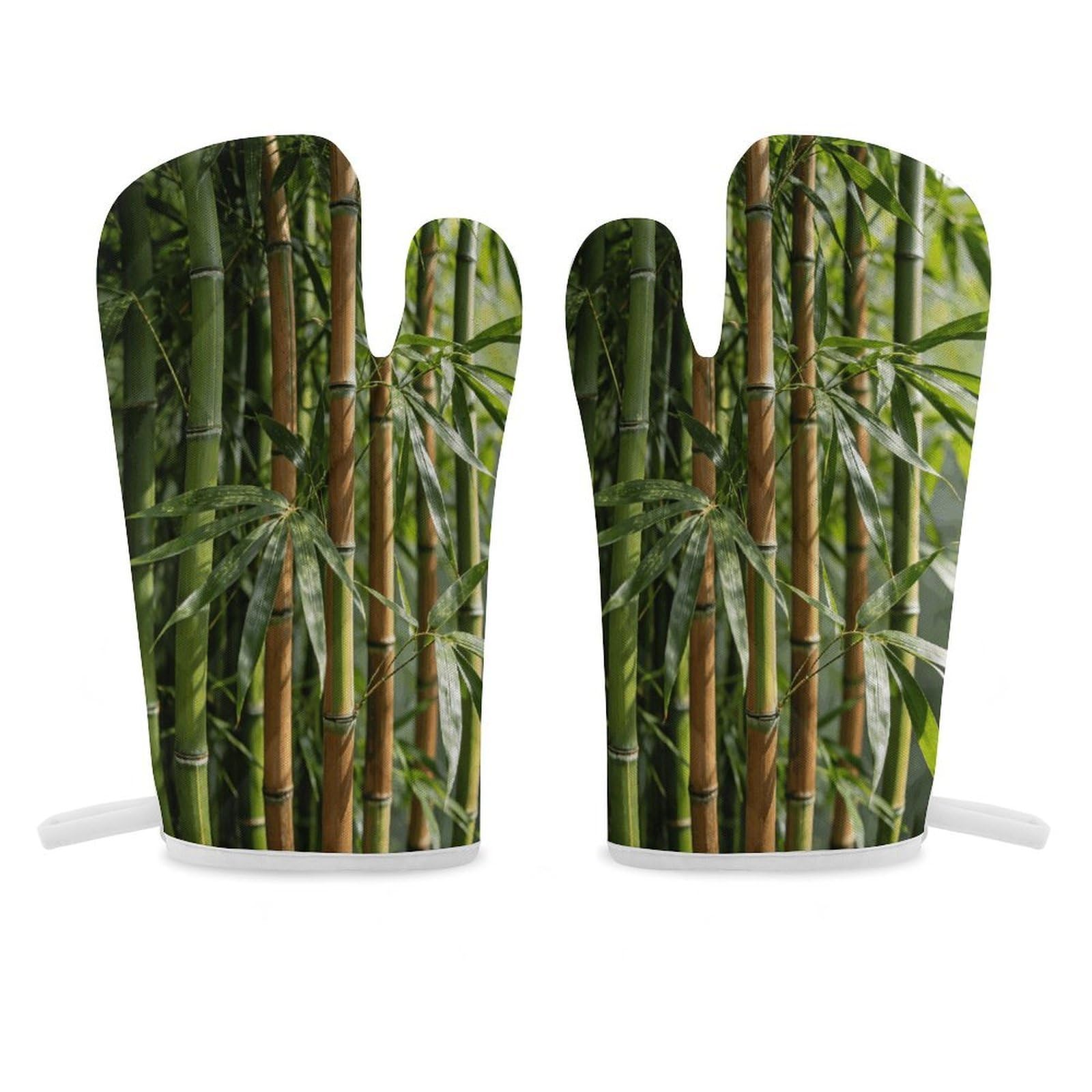 Bamboo Oven Mitt Heat Resistant Potholder Set,Durable Oven Gloves for Gifts,Glove Pot Holder for Cooking Baking Grilling BBQ