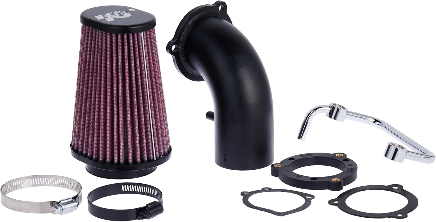 K&N Air Intake System: Air Cleaner Kit for Harley Davidson 2004-2019 Sportster XL883 XL1200 Air Cleaner Kit 63-1126, Black