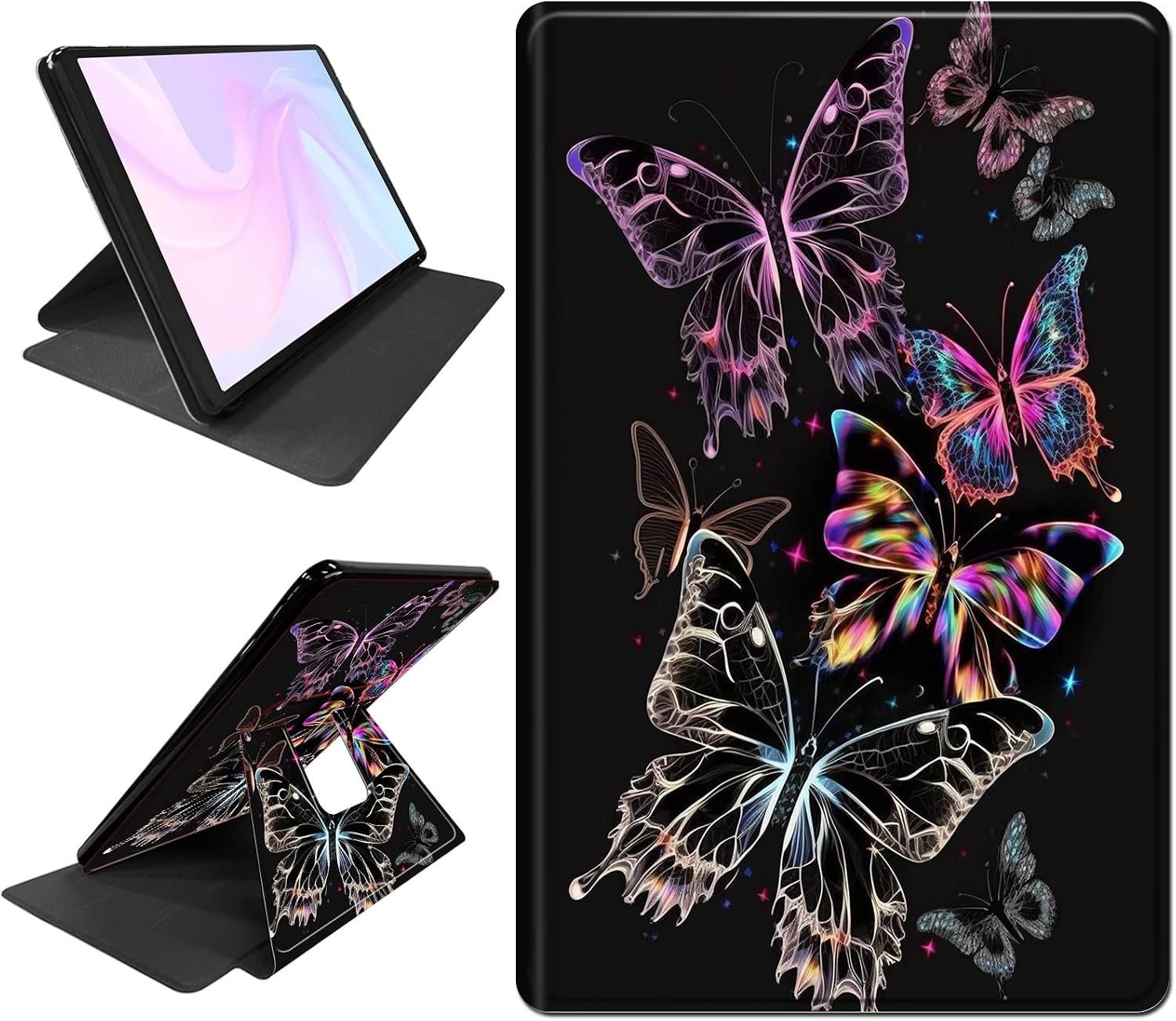 Rotating Case for iPad 10.2 inch 7th/8th/9th Generation 2019/2020/2021,Multi-Angle Viewing 360 Degree Rotating Stand Fold Cover with Auto Wake/Sleep for iPad 10.2,Beaytiful Butterfly