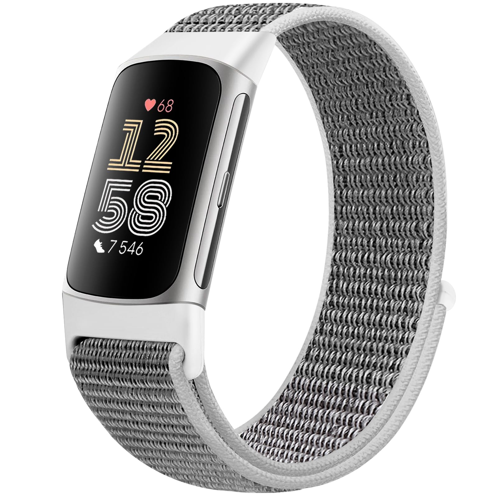 Runostrich Sport Loop Nylon Watch Straps - Compatible with Fitbit Charge 6/5, Adjustable Breathable Replacement Soft Nylon Loop Wristband for Women & Men