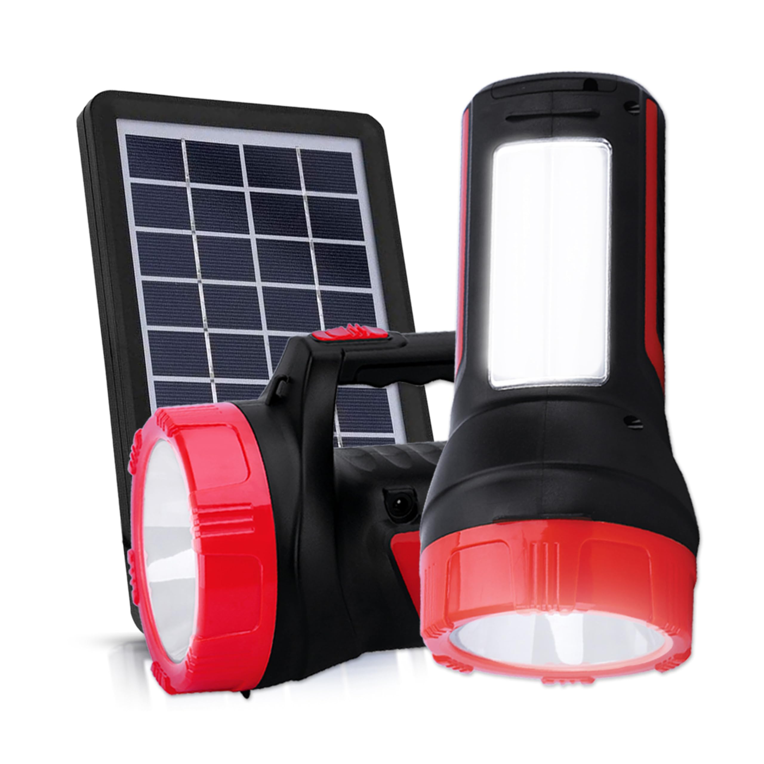 Pick Ur Needs Rechargeable 75W LED Torch + Emergency Tube Light with Solar Panel | 4500mAh Battery, 12-Hour Backup, Waterproof, Dual Modes – Portable Outdoor & Emergency Ligh