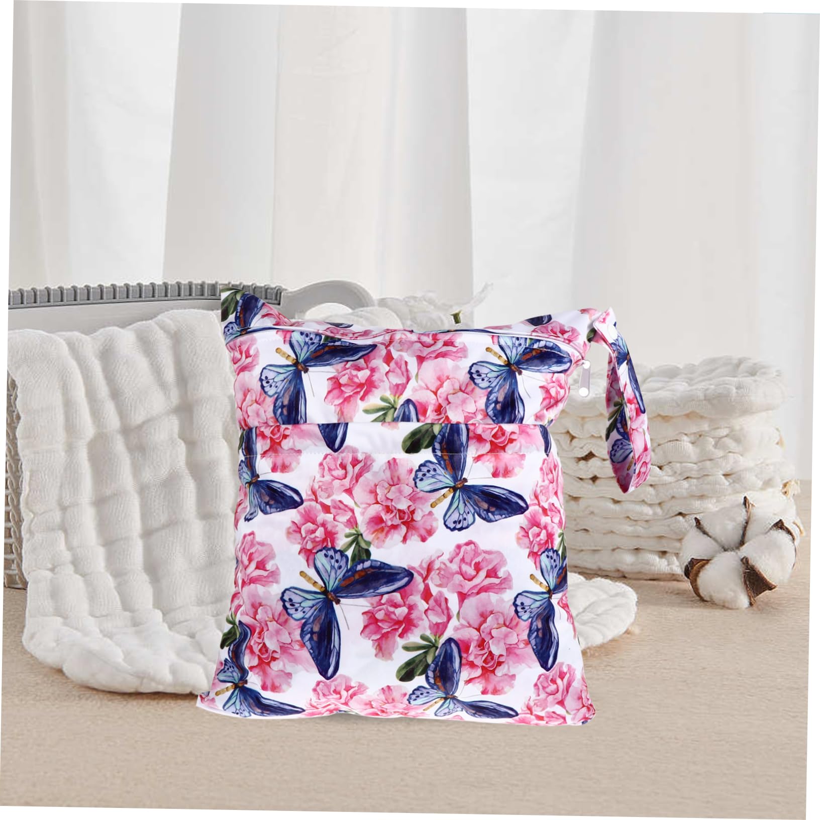 ibasenice 3pezzi Borsa Pannolino Con Doppi Zip e Due Tasche Capacità Per Organizzatore Multifunzionale Per Viaggi e Uso Quotidiano Stampa Cartoni Animati Colorati