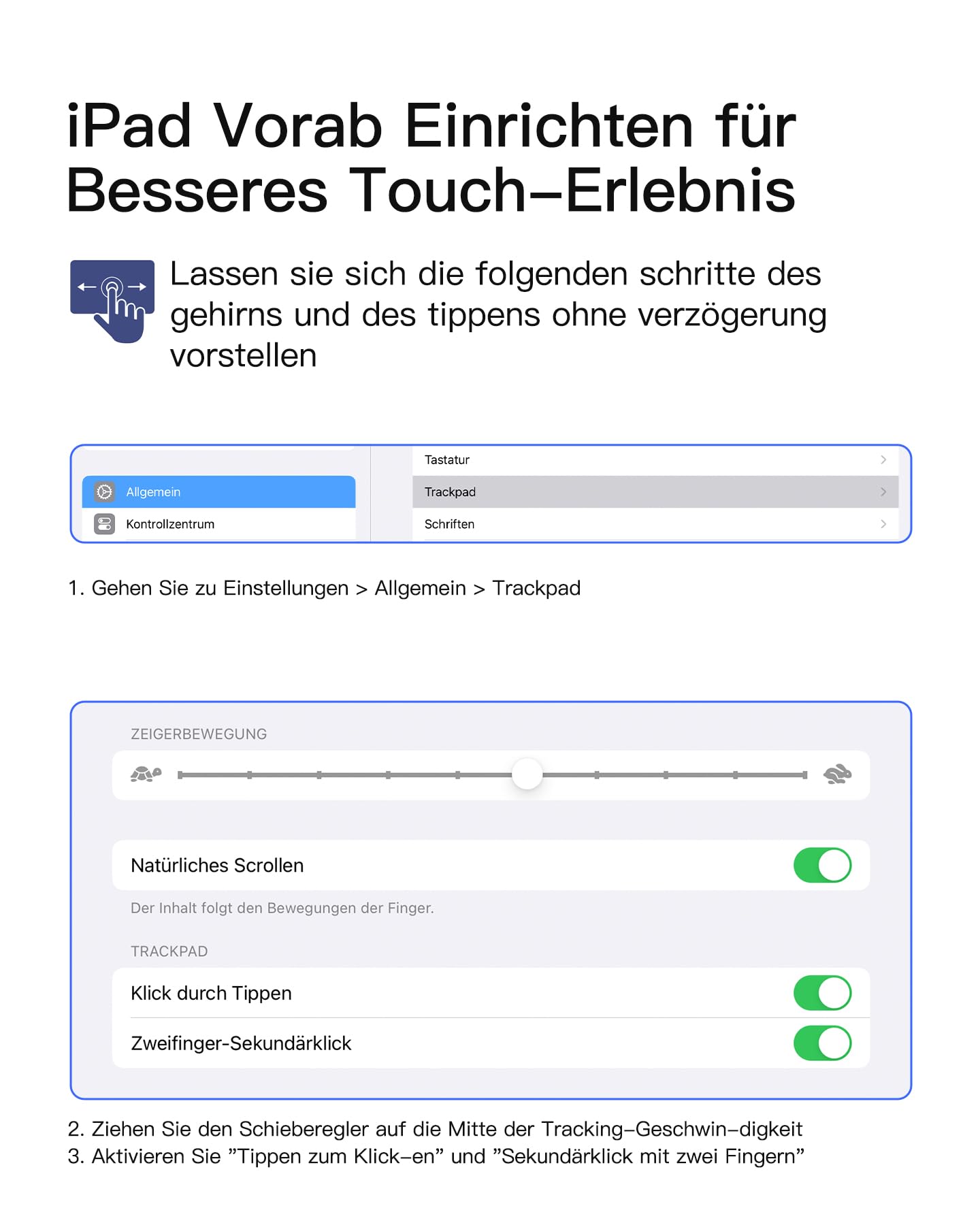 Inateck Etui z klawiaturą, ultralekka klawiatura do iPada 10 generacji, iPad Air 6 11" 2024, iPad Air 5/4 10,9", iPad Pro 11 4/3/2/1 generacji, zdejmowane, z touchpadem, QWERTZ, KB04122