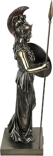 Miniatura 4 de Veronese Design Escultura griega de Atenea de la diosa griega de 21 1/8 pulgadas de alto, estatua de resina de bronce fundido en frío, decoración