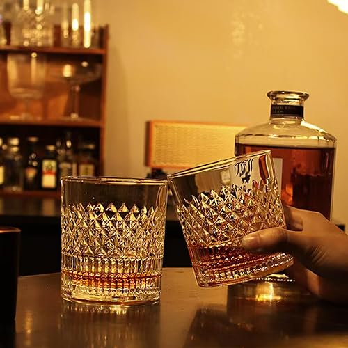 Miniatura 4 de Vasos de whisky antiguos con caja de lujo, estilo clásico vintage, ideas de regalos para él, papá, marido, amigos, perfectos para whisky, bourbon,