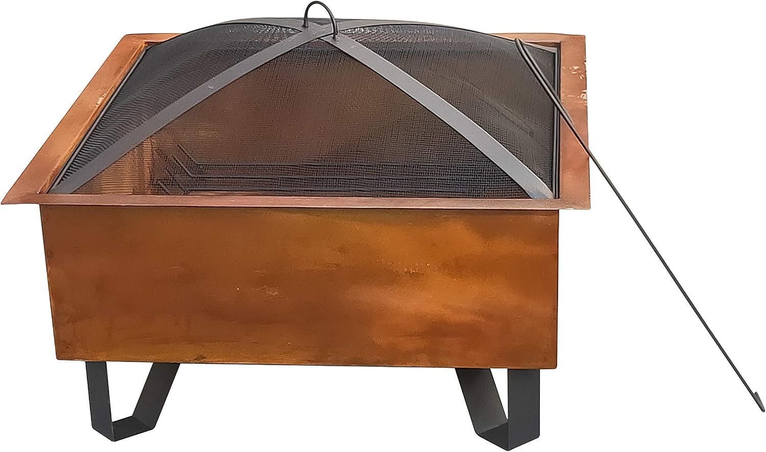Bond Manufacturing 52119 Boxite 26 Square Wood Burning Steel Fire Pit, Rust