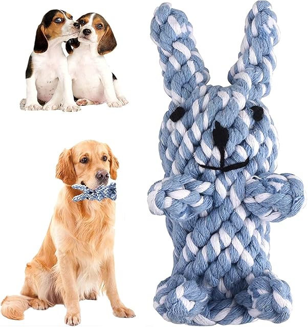 BONOCO Dog Toy Puppy Chew Toy for Boredom - Dog Cotton Rope Toy Rabbit-Shaped Natural Teeth Cleaning Pet Dog Rope Toy-Pet Training/Bite Tolerance/Interaction(Orange) (Color : Carro) (Color : Rabbit)