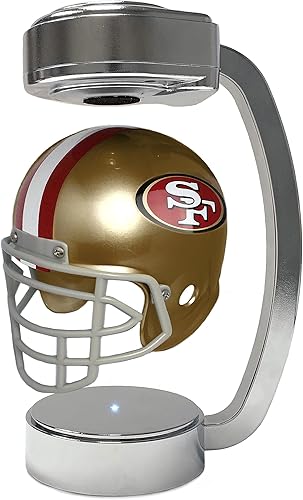 Mini casco flotante de levitación giratorio con licencia oficial de la NFL en cromo